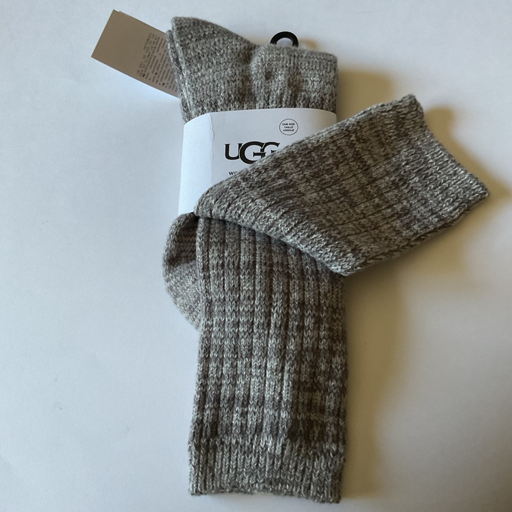 UGG RIB KNIT SLOUCH CREW SOCKS IN NIGHTFALL GRAY WOMENS ONE SIZE NWT - Picture 15 of 16